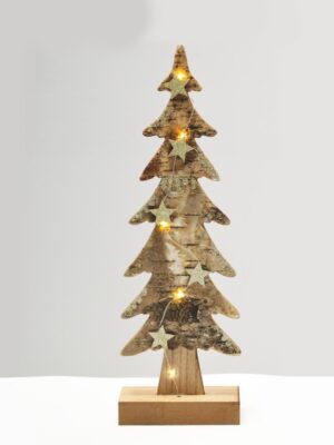 ΧΡΙΣΤΟΥΓΕΝΝΙΑΤΙΚΟ ΔΙΑΚΟΣΜΗΤΙΚΟ ΞΥΛΙΝΟ ΔΕΝΤΡΟ ΜΕΓΑΛΟ 5 LED ΘΕΡΜΟ ΛΕΥΚΟ ΜΕ ΜΠΑΤΑΤΑΡΙΕΣ 2ΧΑΑA IP20 130x70x400mm