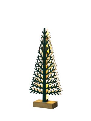 ΧΡΙΣΤΟΥΓΕΝΝΙΑΤΙΚΟ ΔΙΑΚΟΣΜΗΤΙΚΟ ΞΥΛΙΝΟ ΔΕΝΤΡΟ ΜΙΚΡΟ ΠΡΑΣΙΝΟ 5 LED ΘΕΡΜΟ ΛΕΥΚΟ ΜΕ ΜΠΑΤΑΤΑΡΙΕΣ 2ΧΑΑA IP20 140x50x320mm