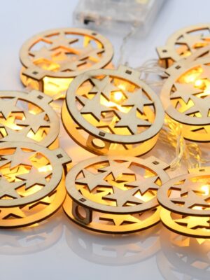 ΧΡΙΣΤΟΥΓΕΝΝΙΑΤΙΚΑ ΔΙΑΚΟΣΜΗΤΙΚΑ ΛΑΜΠΑΚΙΑ ΞΥΛΙΝΑ ΣΤΡΟΓΓΥΛΑ ΜΕ ΑΣΤΕΡΙΑ 10 LED ΣΕ ΣΕΙΡΑ ΘΕΡΜΟ ΛΕΥΚΟ ΜΠΑΤΑΡΙΕΣ 3xΑΑ ΜΕ ΧΡΟΝΟΔΙΑΚΟΠΤΗ 6ΟΝ/18OFF