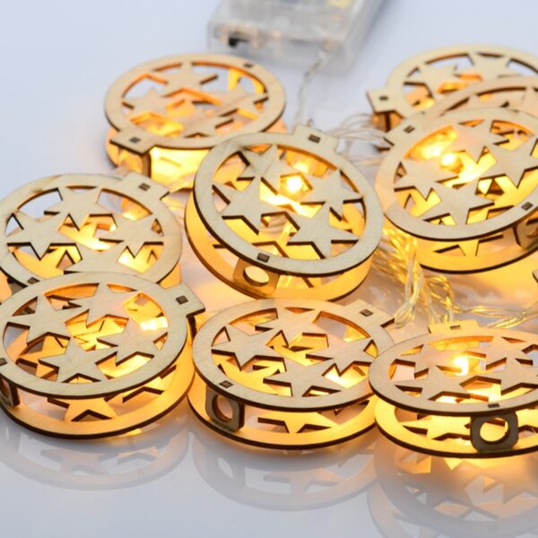 ΧΡΙΣΤΟΥΓΕΝΝΙΑΤΙΚΑ ΔΙΑΚΟΣΜΗΤΙΚΑ ΛΑΜΠΑΚΙΑ ΞΥΛΙΝΑ ΣΤΡΟΓΓΥΛΑ ΜΕ ΑΣΤΕΡΙΑ 10 LED ΣΕ ΣΕΙΡΑ ΘΕΡΜΟ ΛΕΥΚΟ ΜΠΑΤΑΡΙΕΣ 3xΑΑ ΜΕ ΧΡΟΝΟΔΙΑΚΟΠΤΗ 6ΟΝ/18OFF