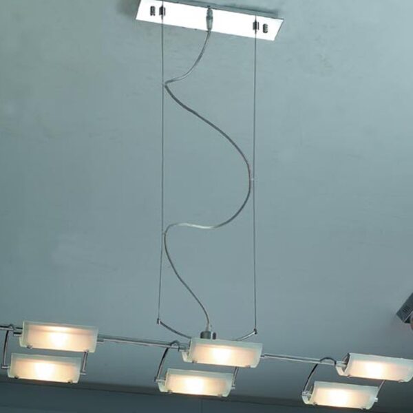 NETTO ΦΩΤΙΣΤΙΚΟ ΚΡΕΜΑΣΤΟ ΧΡΩΜΙΟ ΜΕΤΑΛΛΙΚΟ ΣΥΜΒΑΤΙΚΟ 6ΧG9 IP20 850Χ320Χ1200mm