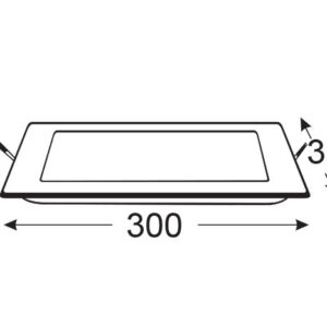 Υ/Κ LED PANEL ΧΩΝ. ΤΕΤΡ. 26W 3.000K 1940Lm 230V 300mm Ra80
