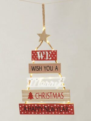 ΧΡΙΣΤΟΥΓΕΝΝΙΑΤΙΚΟ ΔΙΑΚΟΣΜΗΤΙΚΟ ΞΥΛΙΝΟ ΣΗΜΑΝΣΗ ΜΕ ΕΠΙΓΡΑΦΗ XMAS TREE 20 LED ΘΕΡΜΟ ΛΕΥΚΟ ΜΕ ΜΠΑΤΑΤΑΡΙΕΣ 2XΑA (ΔΕΝ ΣΥΜΠ) IP20 40x390mm