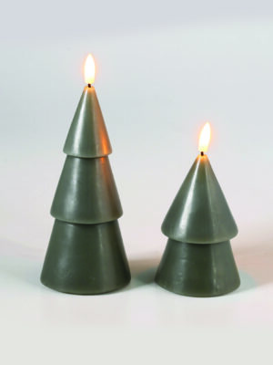 2 ΚΕΡΙΑ ΑΛΗΘΙΝΑ ΠΡΑΣΙΝΑ ΣΕ ΣΧΗΜΑ ΔΕΝΤΡΟΥ ΜΕ 2 LED FLICKER ΘΕΡΜΟ ΛΕΥΚΟ ΜΠΑΤΑΡΙΕΣ 2xAAA (ΔΕΝ ΣΥΜΠ) IP20 Φ78x155mm Φ82x210mm